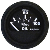 Faria 12845 Euro Black 2" Oil Pressure Gauge (100 PSI)